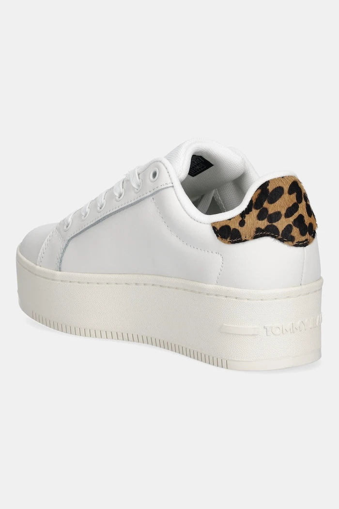 Tommy Jeans TJW FLATFORM LEOPARD SNEAKER Deri Spor Ayakkabı