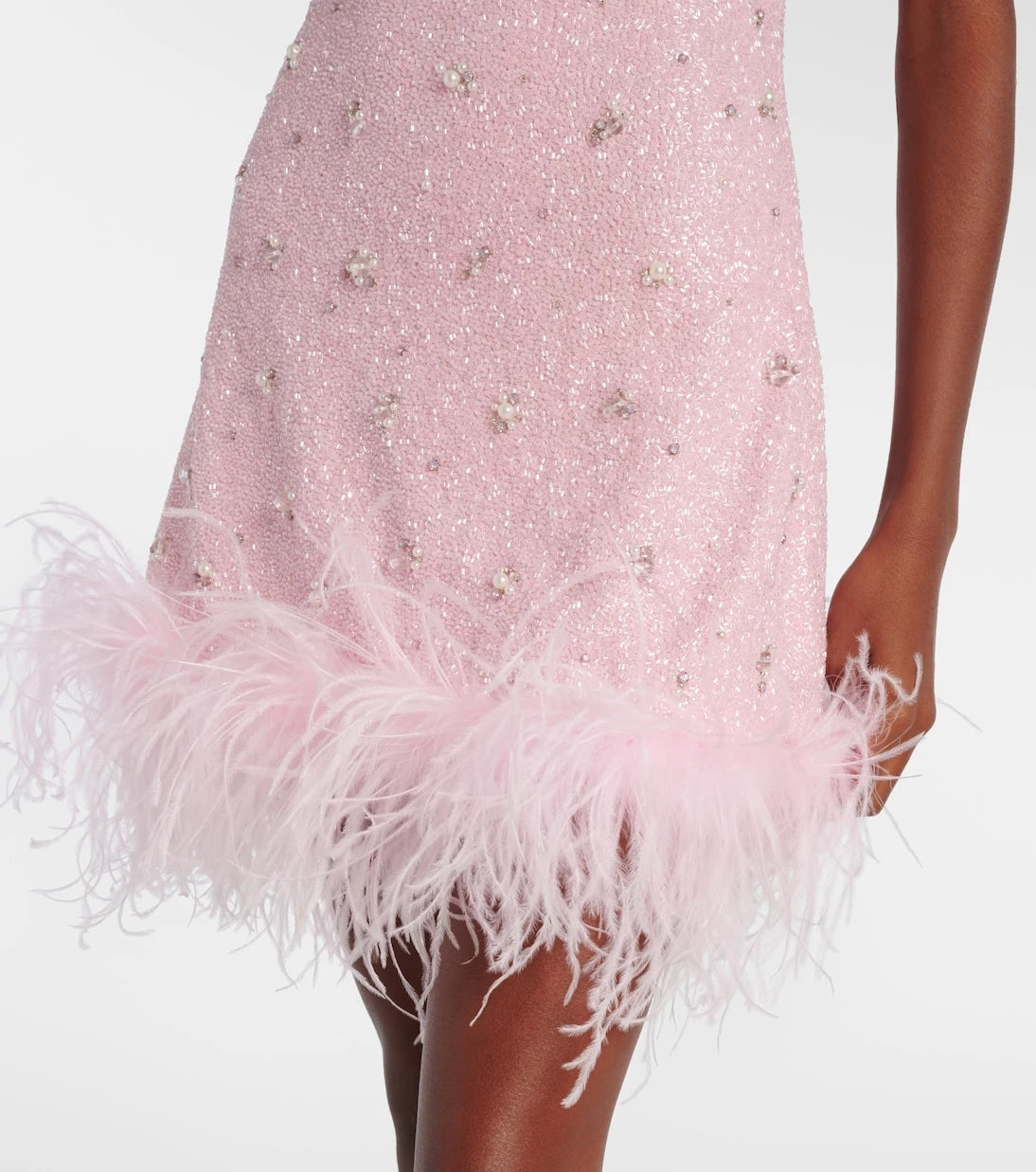 Clio Peppiatt - Coralina crystal-embellished minidress