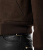 Brown Suede Bomber Jacket