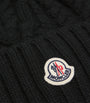 Black Virgin Wool-Cashmere Pom-Pom Beanie