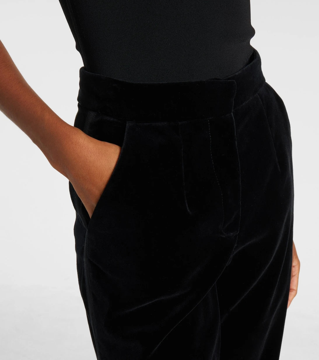 Costarellos - Cotton velvet wide-leg pants