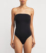 Good American Black Scuba Corset Strapless Bodysuit