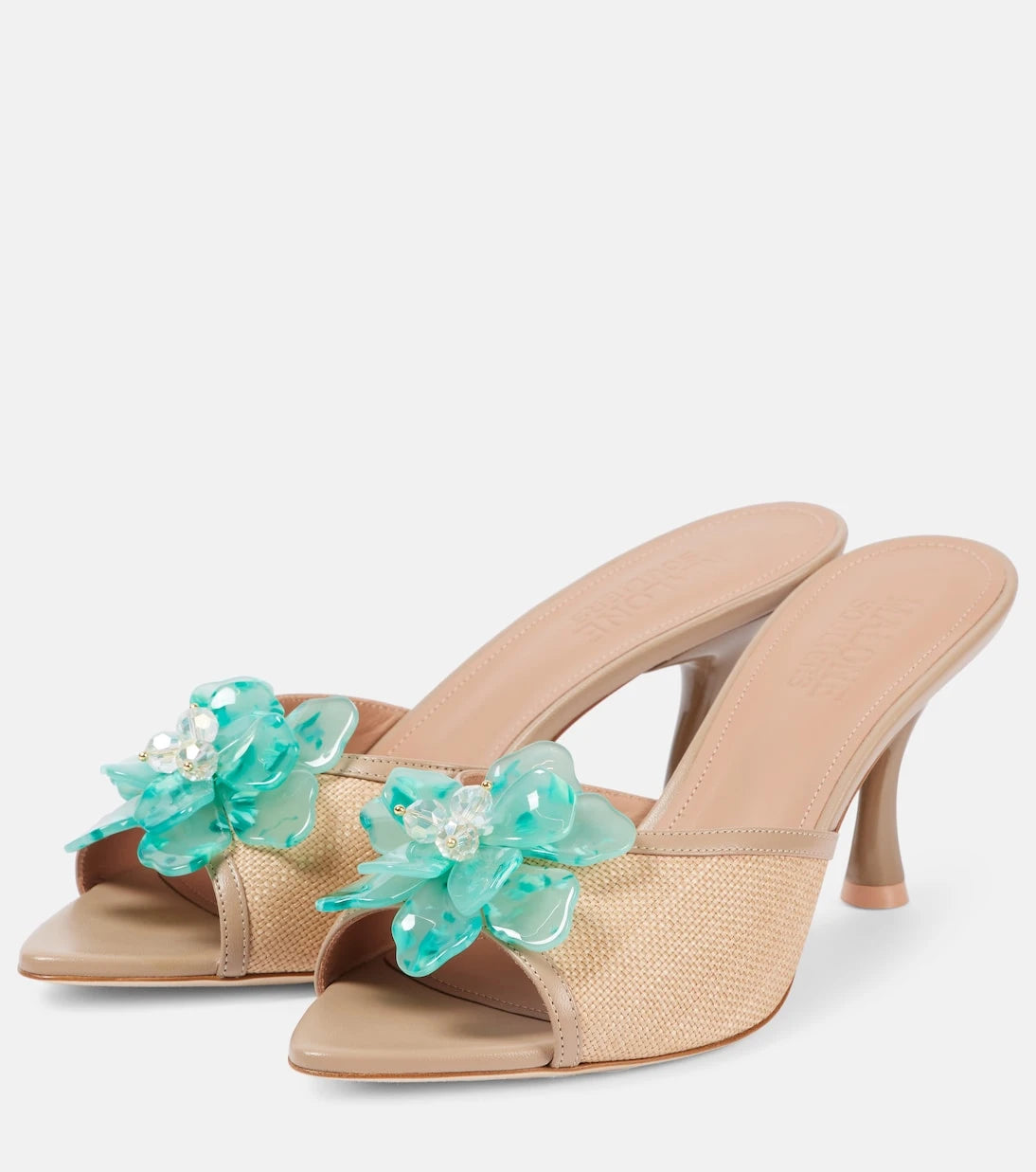 Malone Souliers - Cyd 70 embellished leather-trimmed mules
