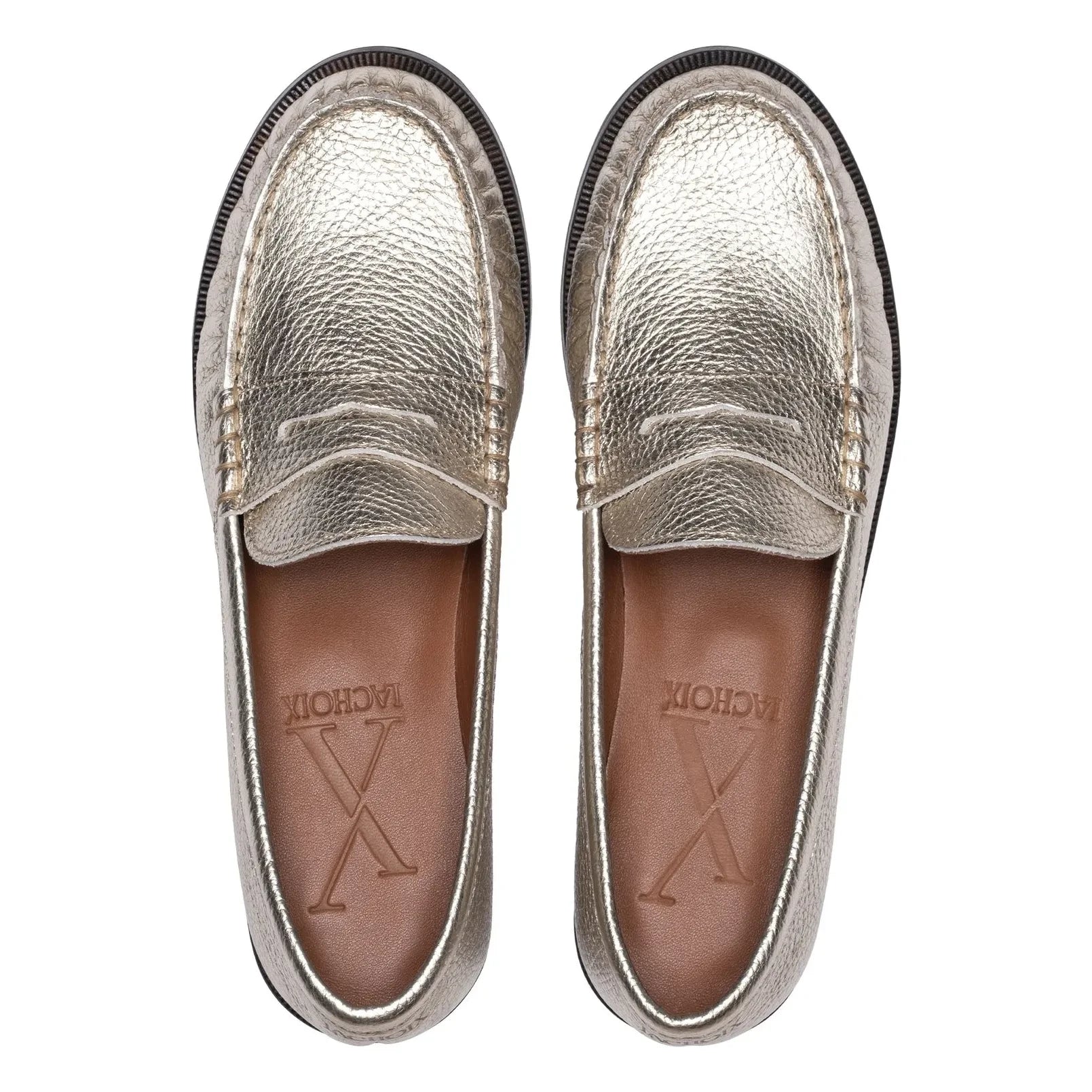 Lachoix - Metallic Penny Loafer | Champagne