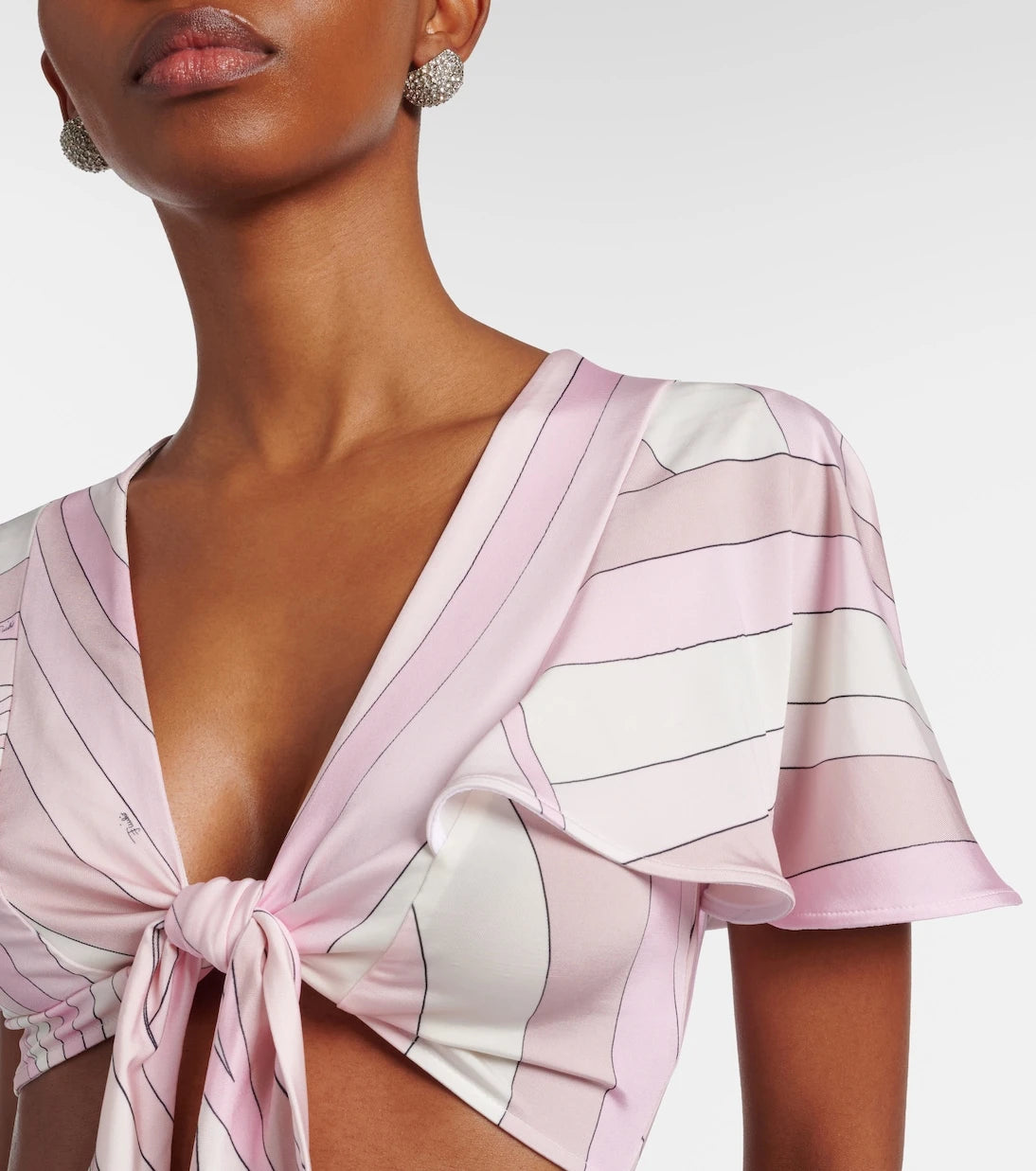 Pucci - Iride satin jersey crop top