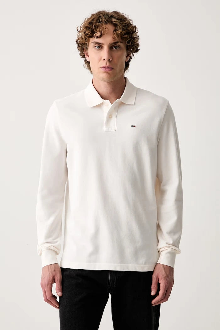Tommy Jeans erkek pamuklu uzun kollu bluz