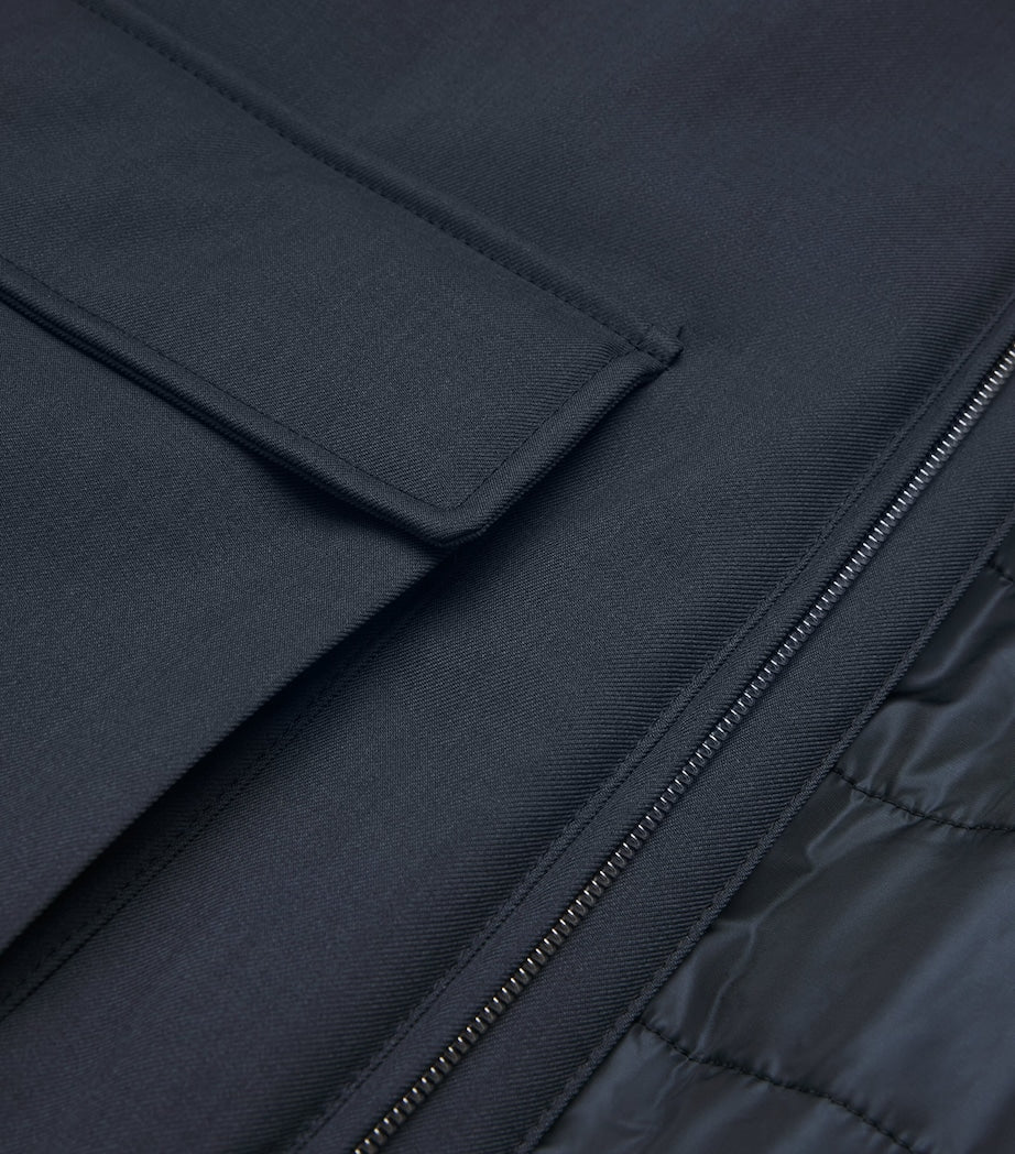 Navy Wool Bomber Jacket