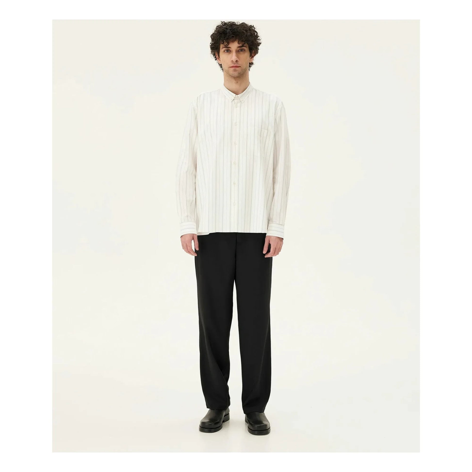Noyoco - Curtis striped shirt Recycled cotton | White