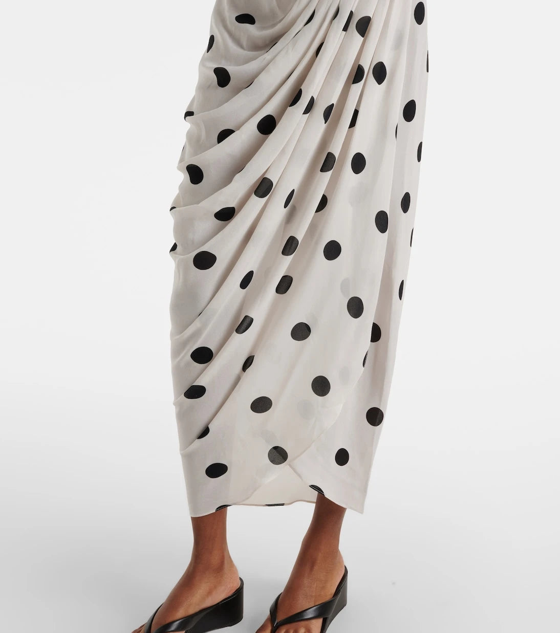 Adriana Degreas - Draped polka-dot bustier dress