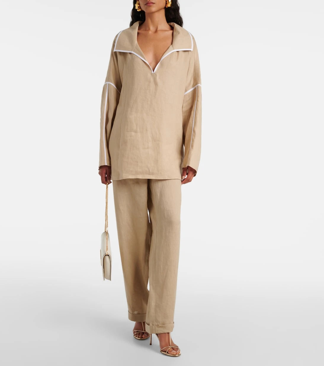 Tory Burch - Linen wide-leg pants
