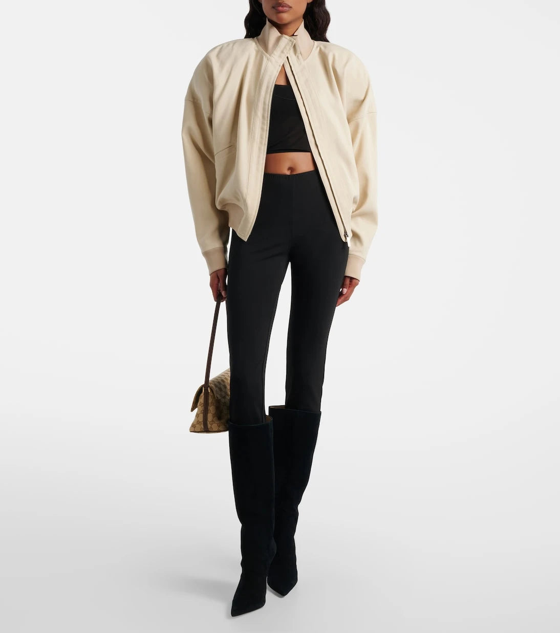 Gucci - Layered semi-sheer crêpe jersey top