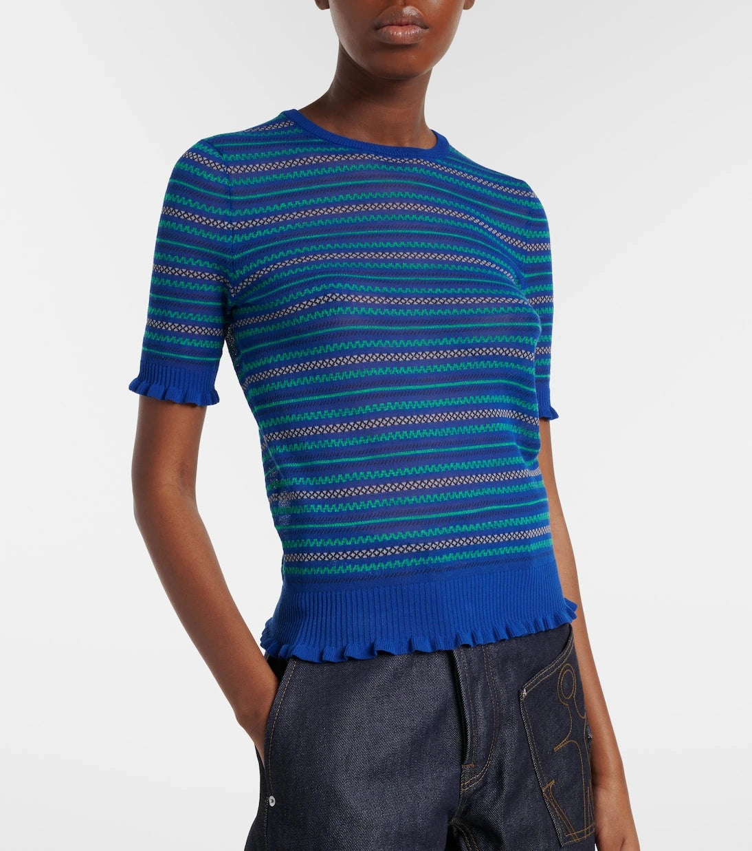 JW Anderson - Striped cotton-blend T-shirt