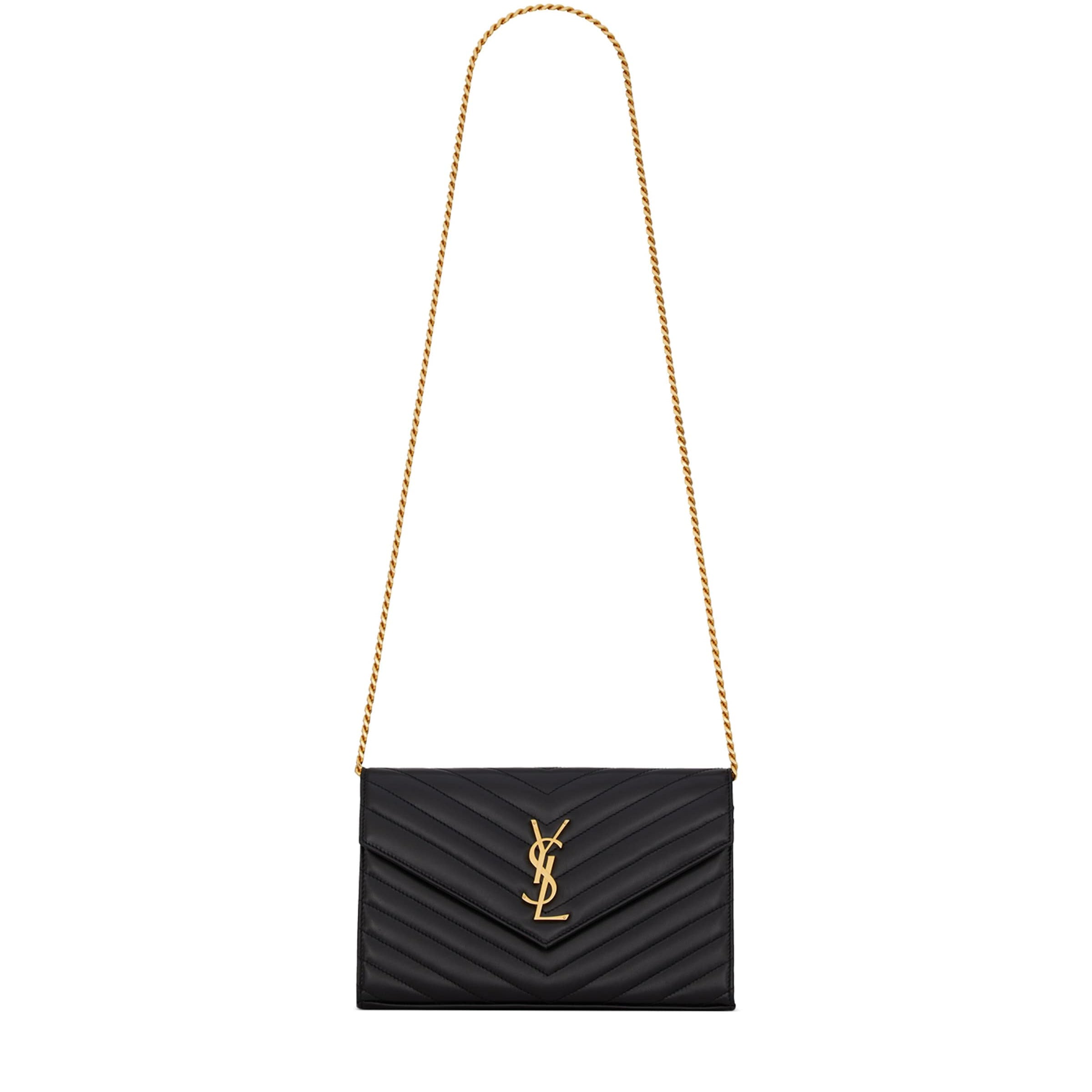 Black Monogram Matelassé Envelope Wallet Bag