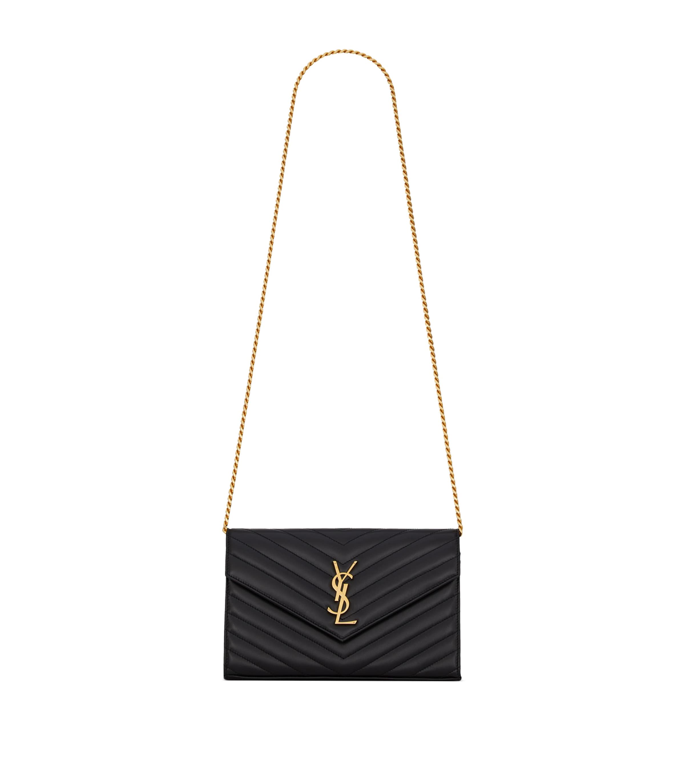 Black Monogram Matelassé Envelope Wallet Bag