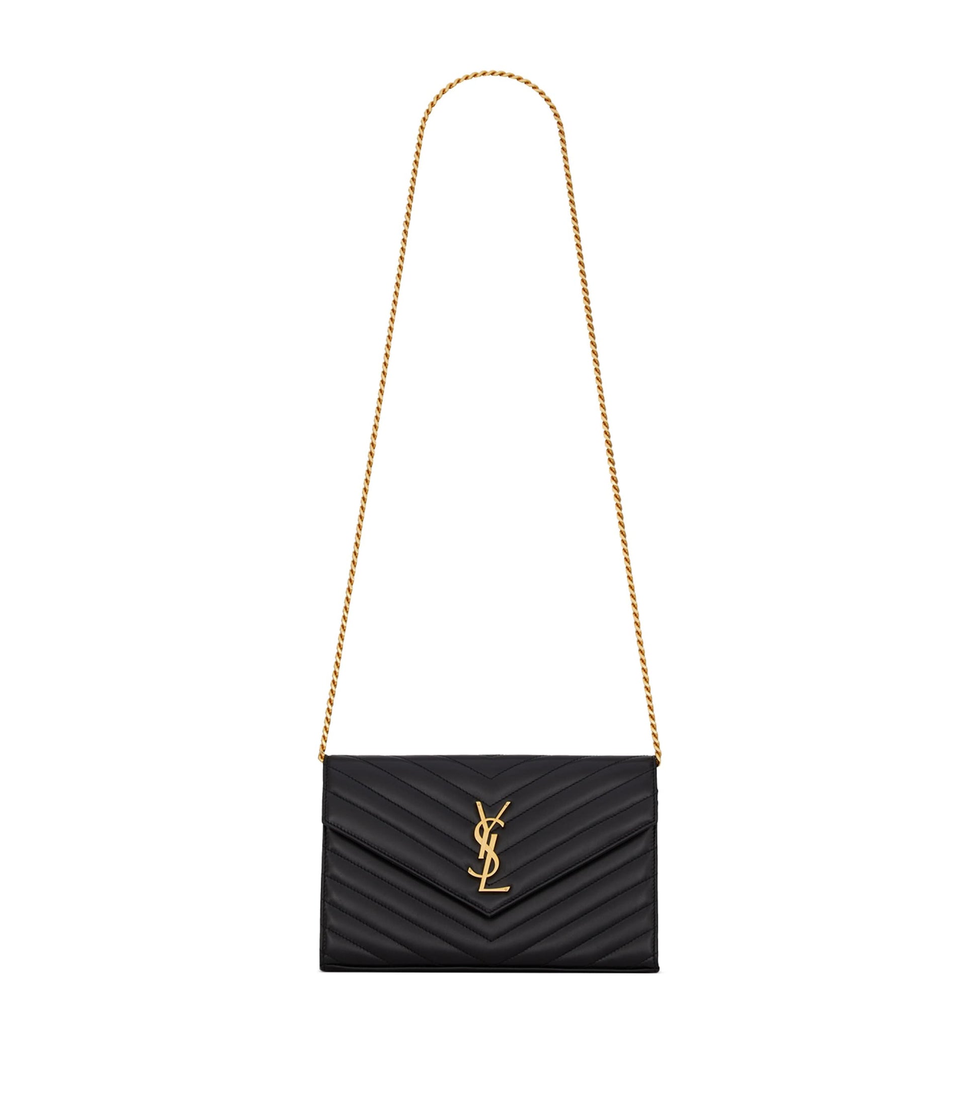 Black Monogram Matelassé Envelope Wallet Bag