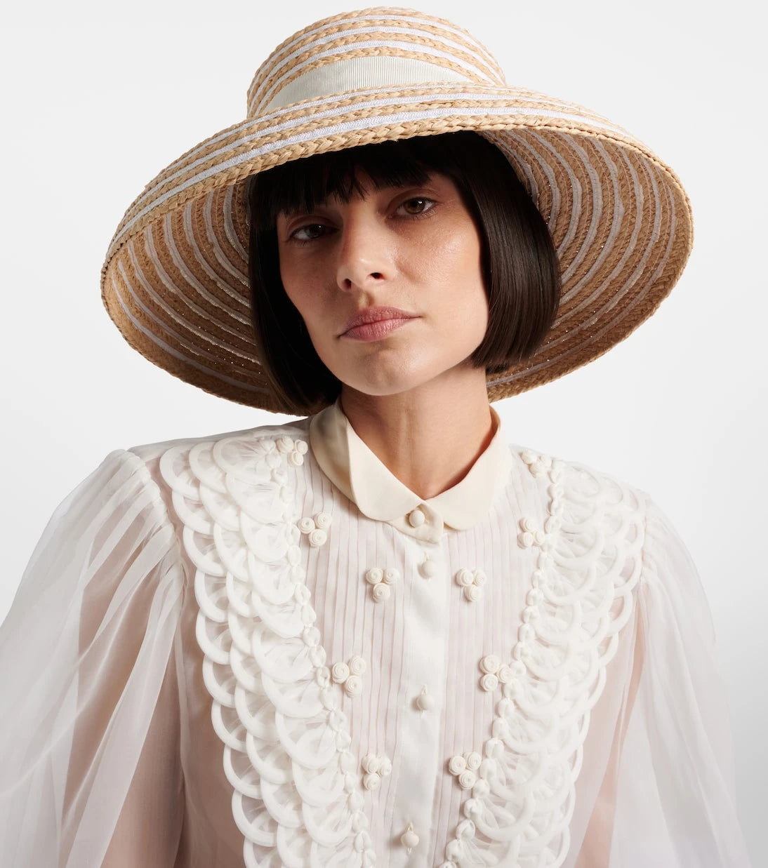 Roger Vivier - Très Vivier striped raffia sun hat