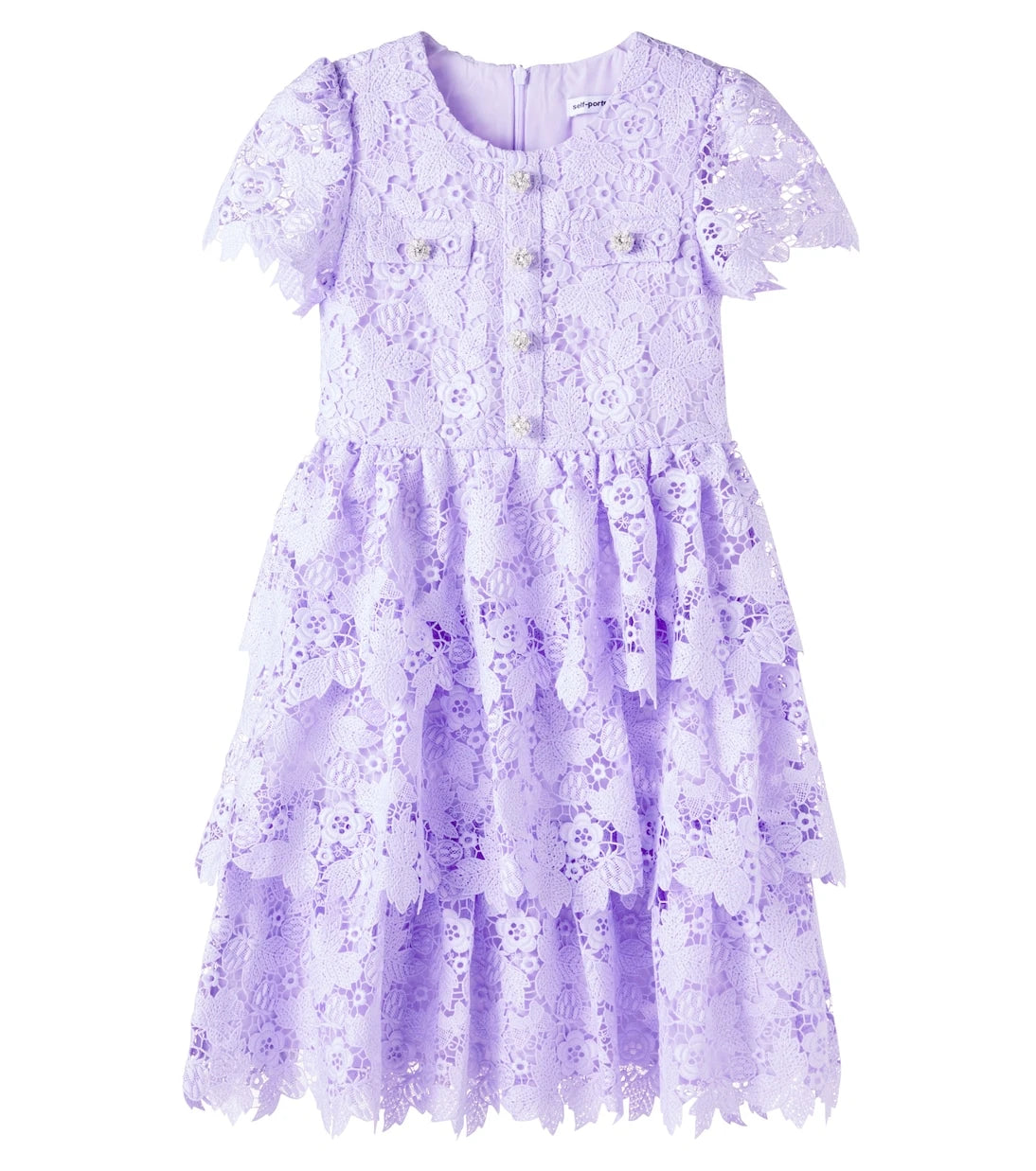 Self-Portrait Kids - Embellished lace dress