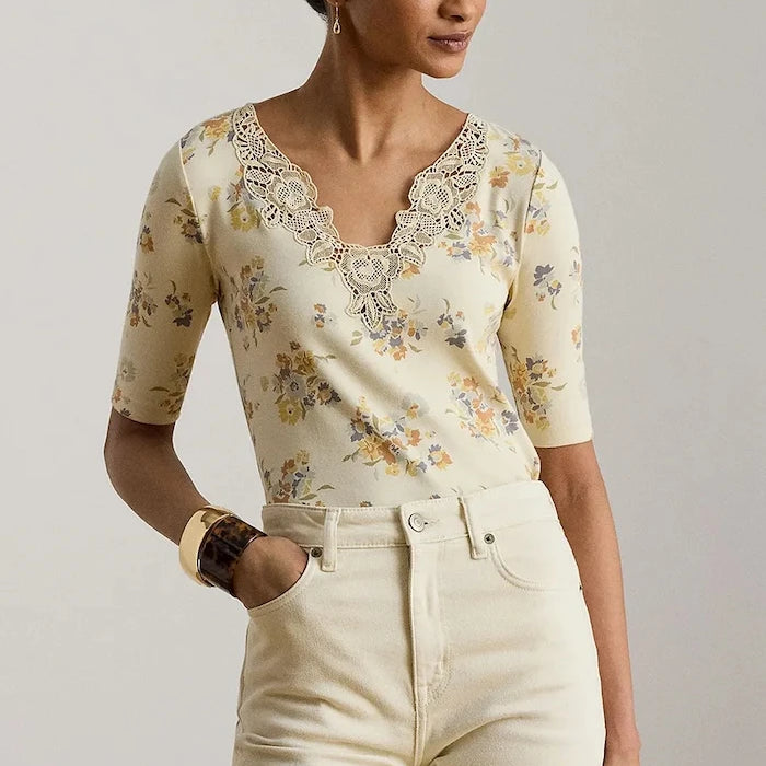 Lauren Ralph Lauren kadın pamuklu polo tişört