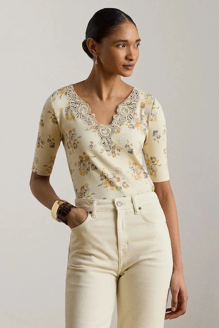 Lauren Ralph Lauren kadın pamuklu polo tişört