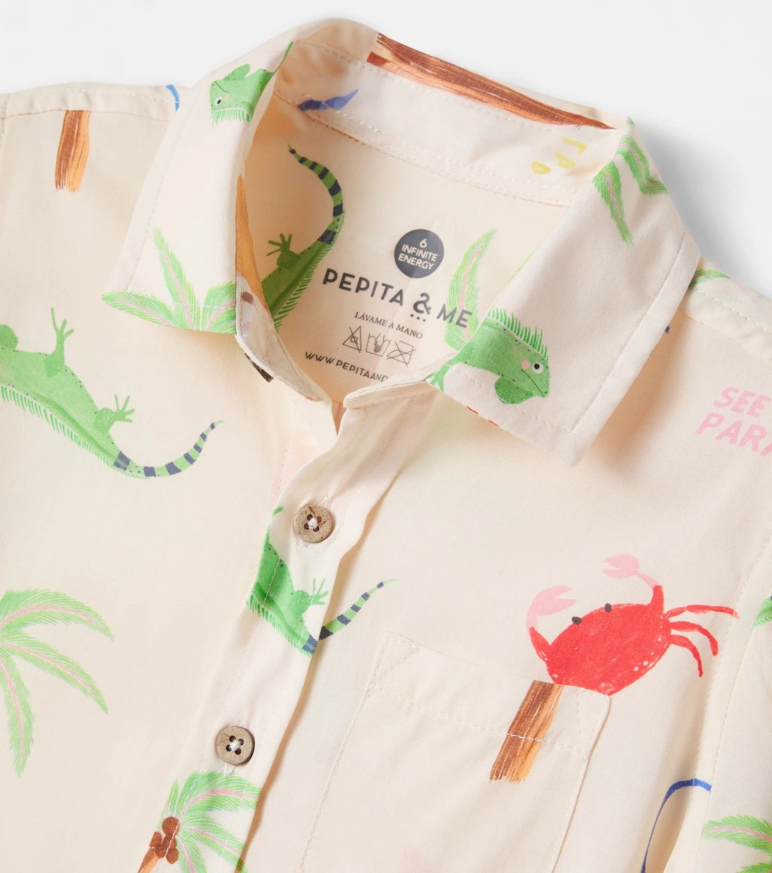 Pepita&Me - Printed bowling shirt