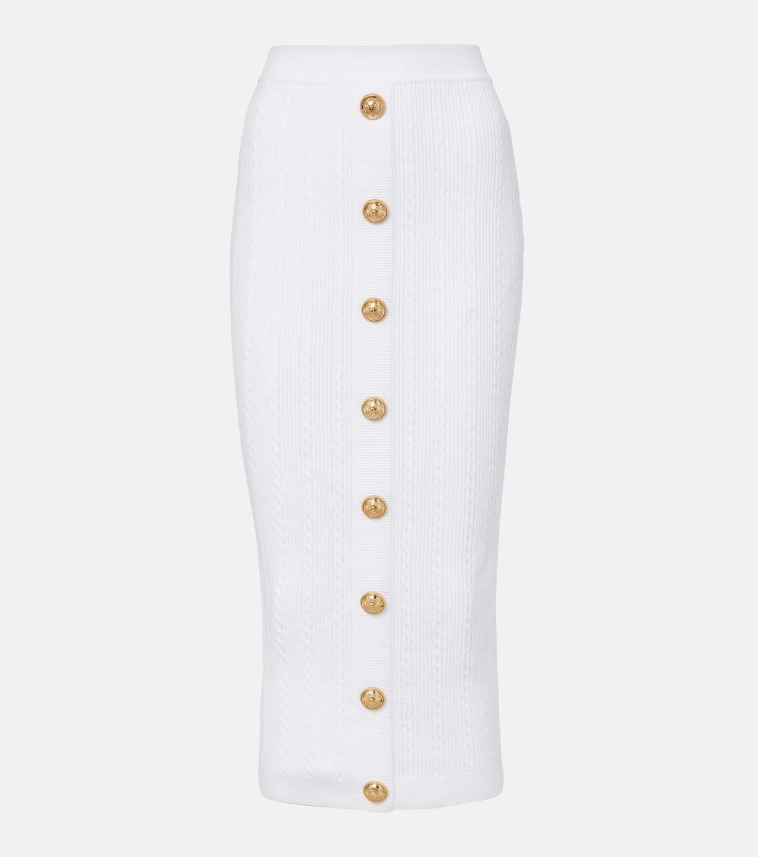 Balmain - Cable-knit midi skirt