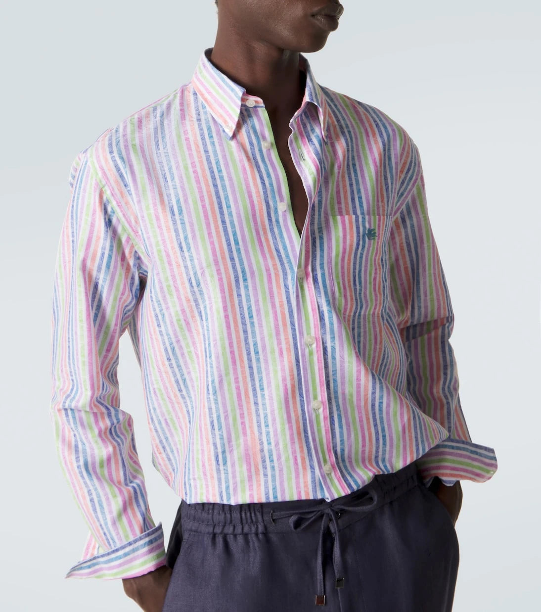 Etro - قميص قطني مخطط