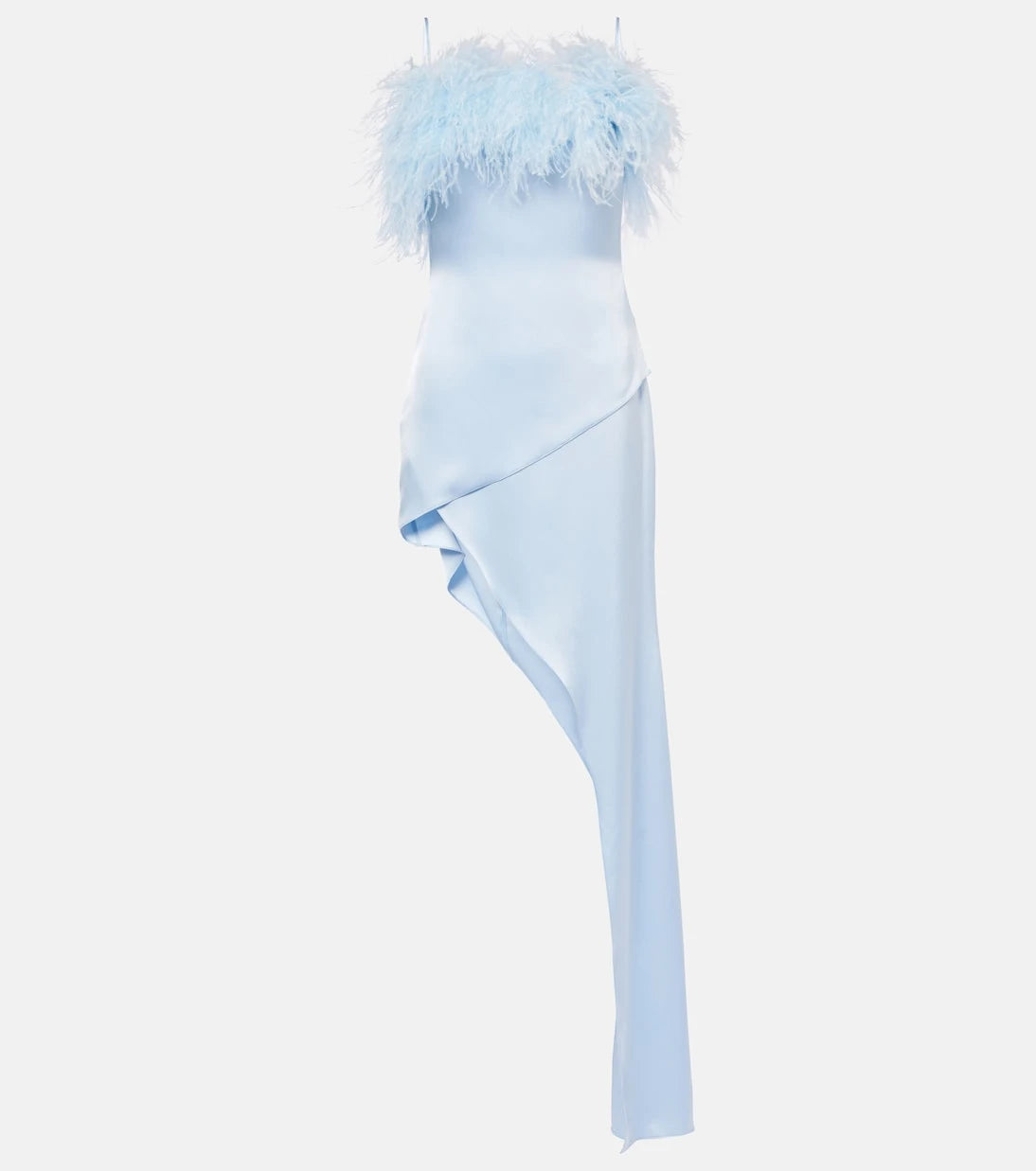 David Koma - Feather-trimmed satin cocktail dress