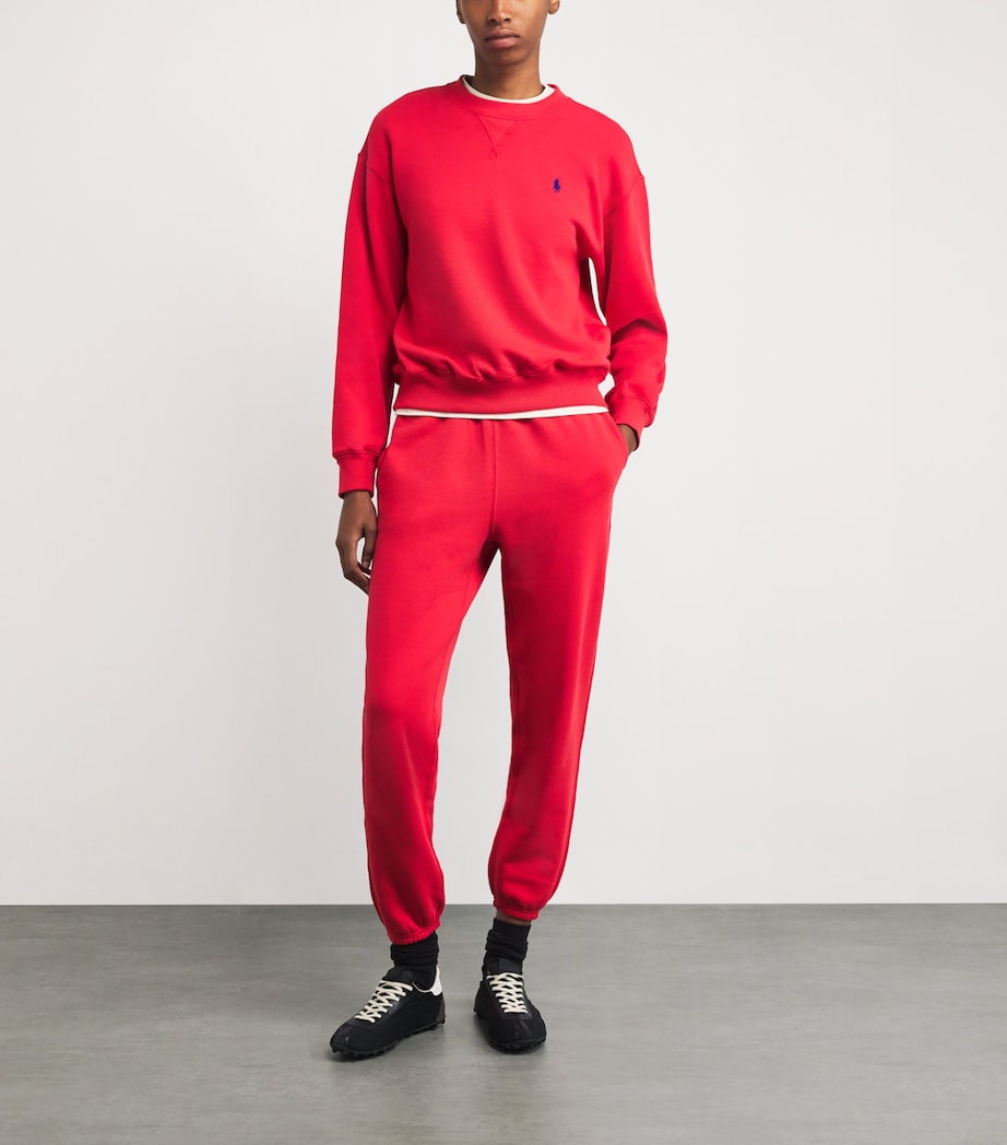 Orange Cotton-Blend Polo Pony Sweatshirt