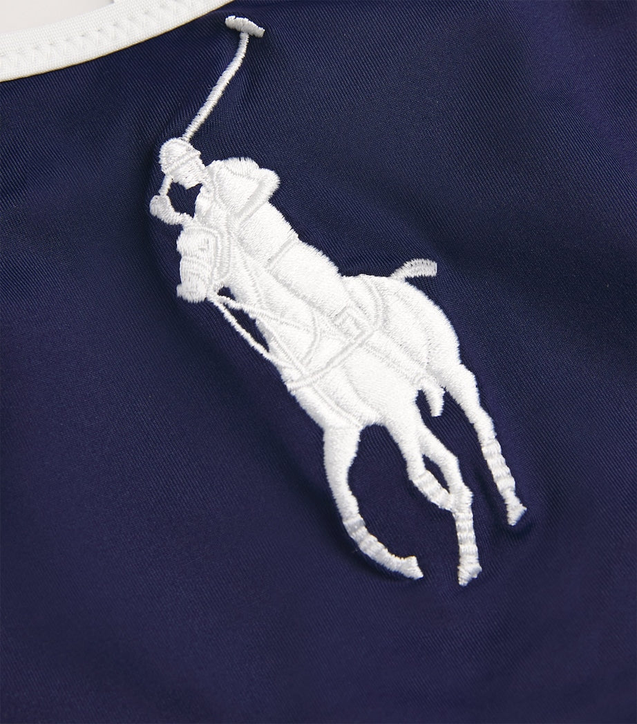 Polo Ralph Lauren Navy Polo Pony Two-Tone Bikini Top