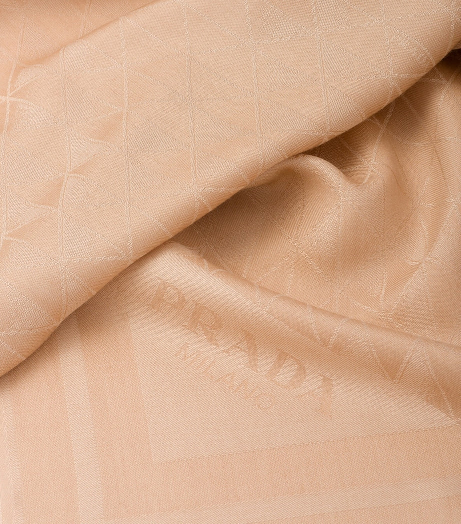Neutral Silk Jacquard Scarf
