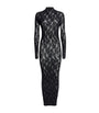 Skims Black Lace Long-Sleeve Maxi Dress