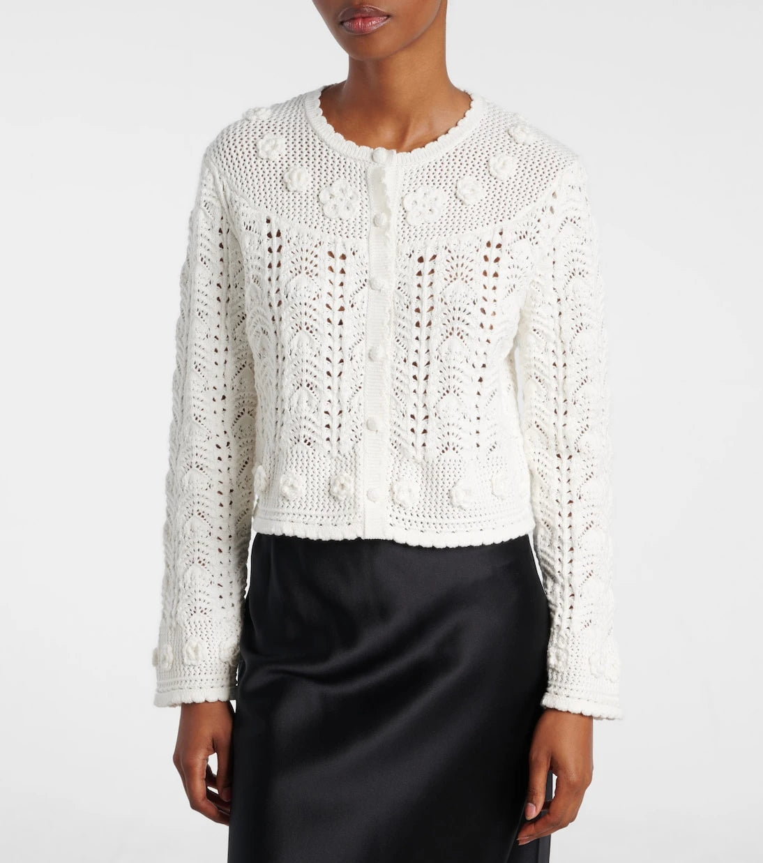Rixo - Kyra open-knit cotton cardigan