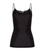 Hanro Black Merino Wool-Silk Spaghetti Top