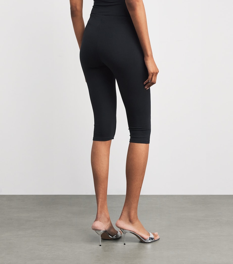 Black Smooth Layers Capri Trousers