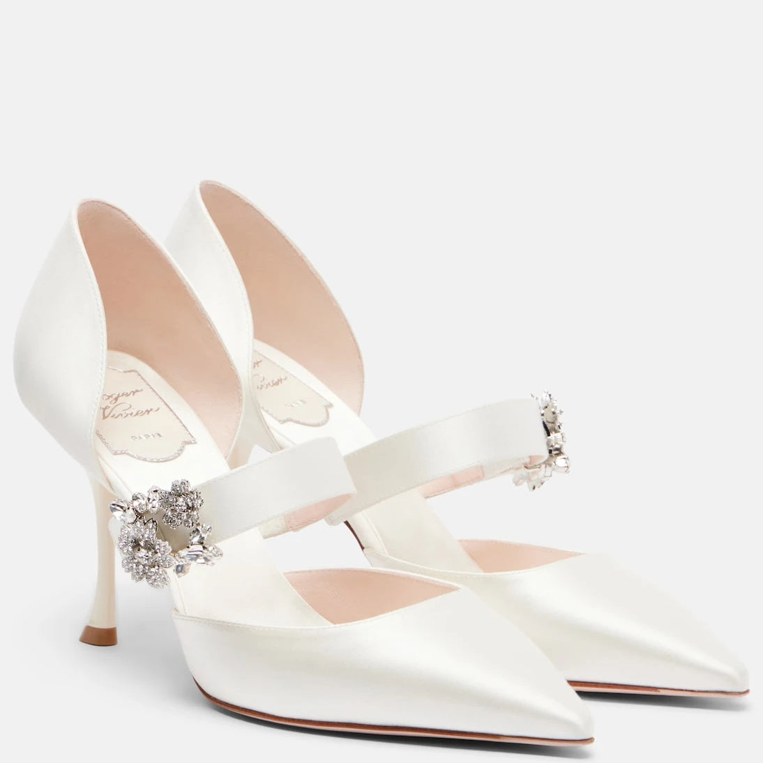 Roger Vivier - Mini Buket işlemeli saten pompalar