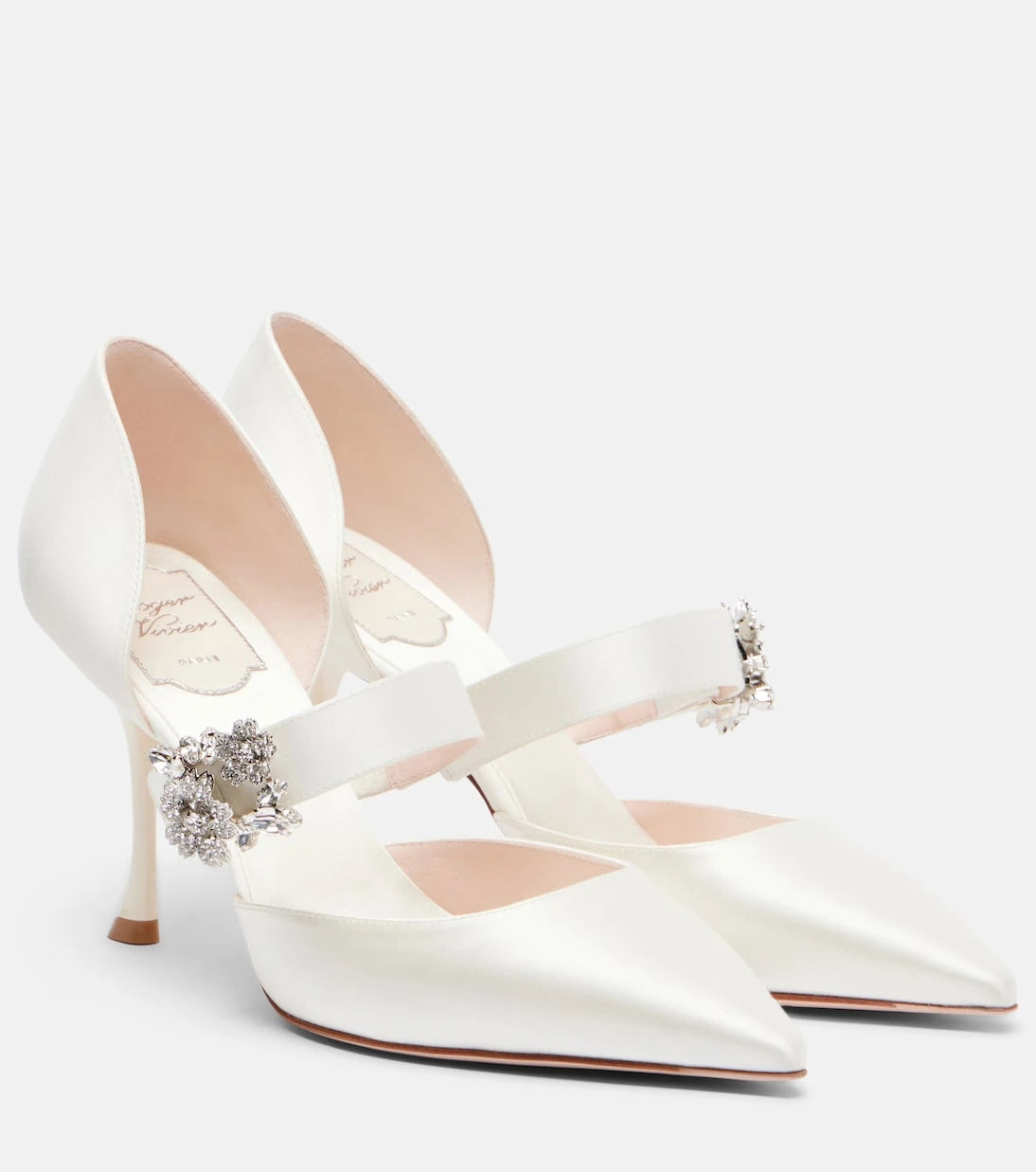 Roger Vivier - Mini Buket işlemeli saten pompalar