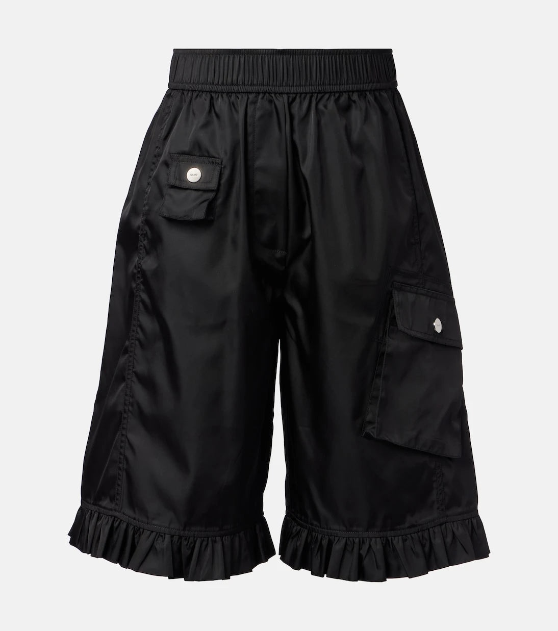 Ganni - Ruffled cargo shorts
