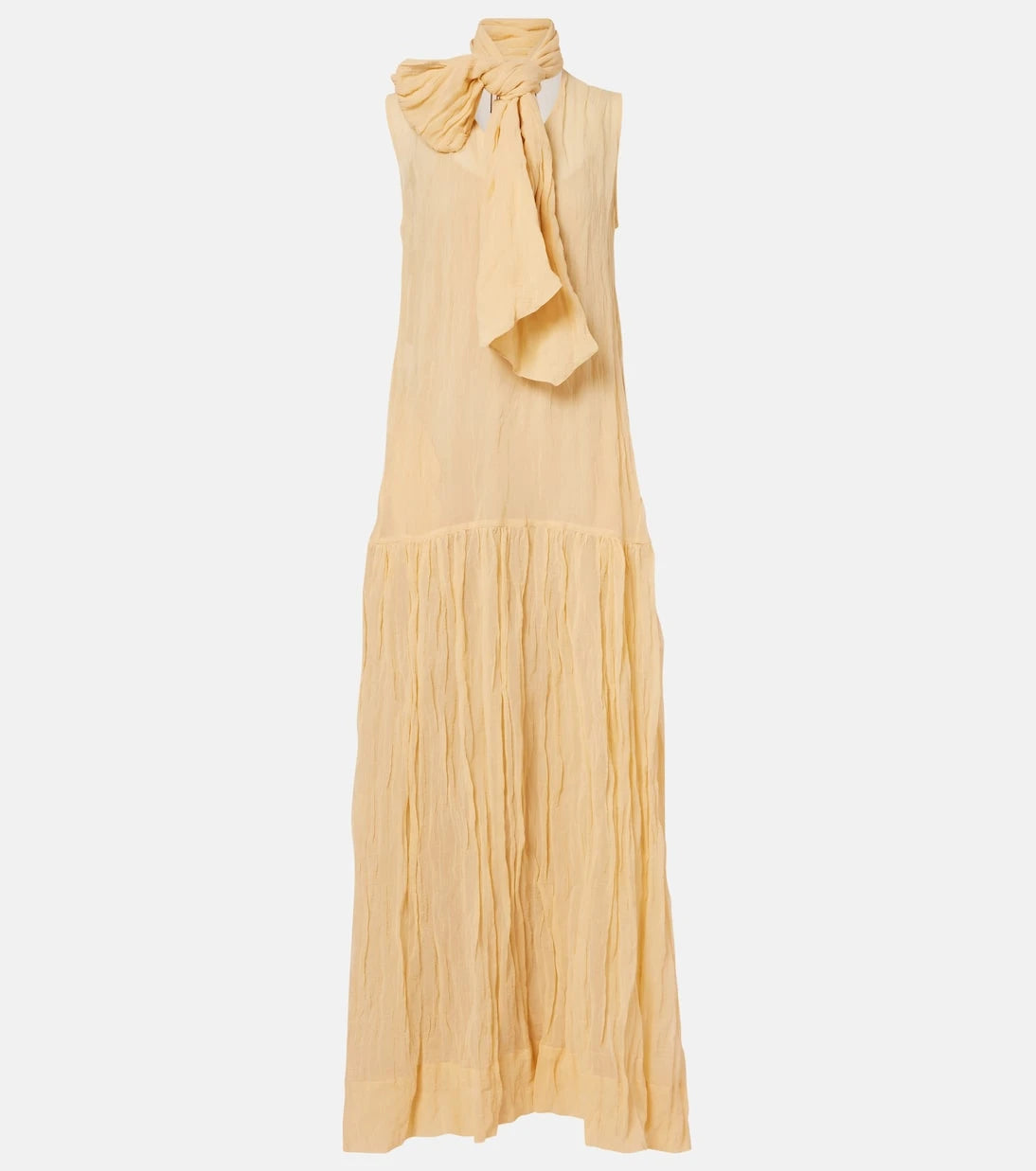 Plan C - Scarf-detail cotton-blend maxi dress