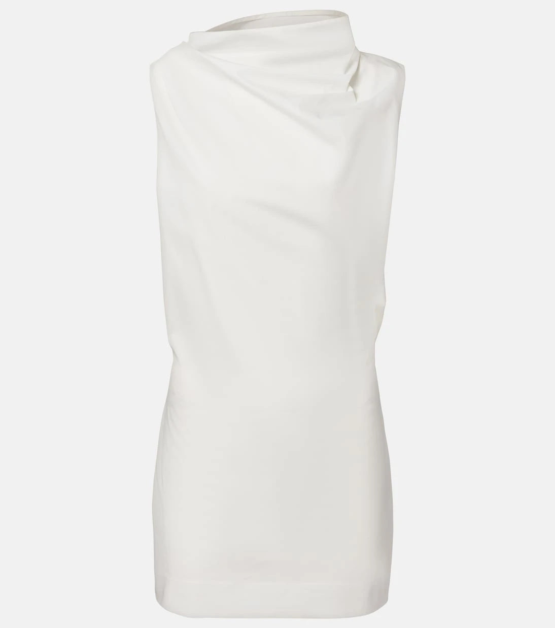 Khaite - Astor draped cotton poplin minidress