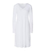Hanro White Long-Sleeve Cotton Silk Nightdress