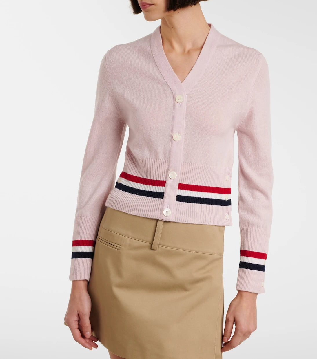 Thom Browne - Cropped cashmere cardigan