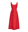 Emilia Wickstead Red Boucle Floral Labrina Midi Dress