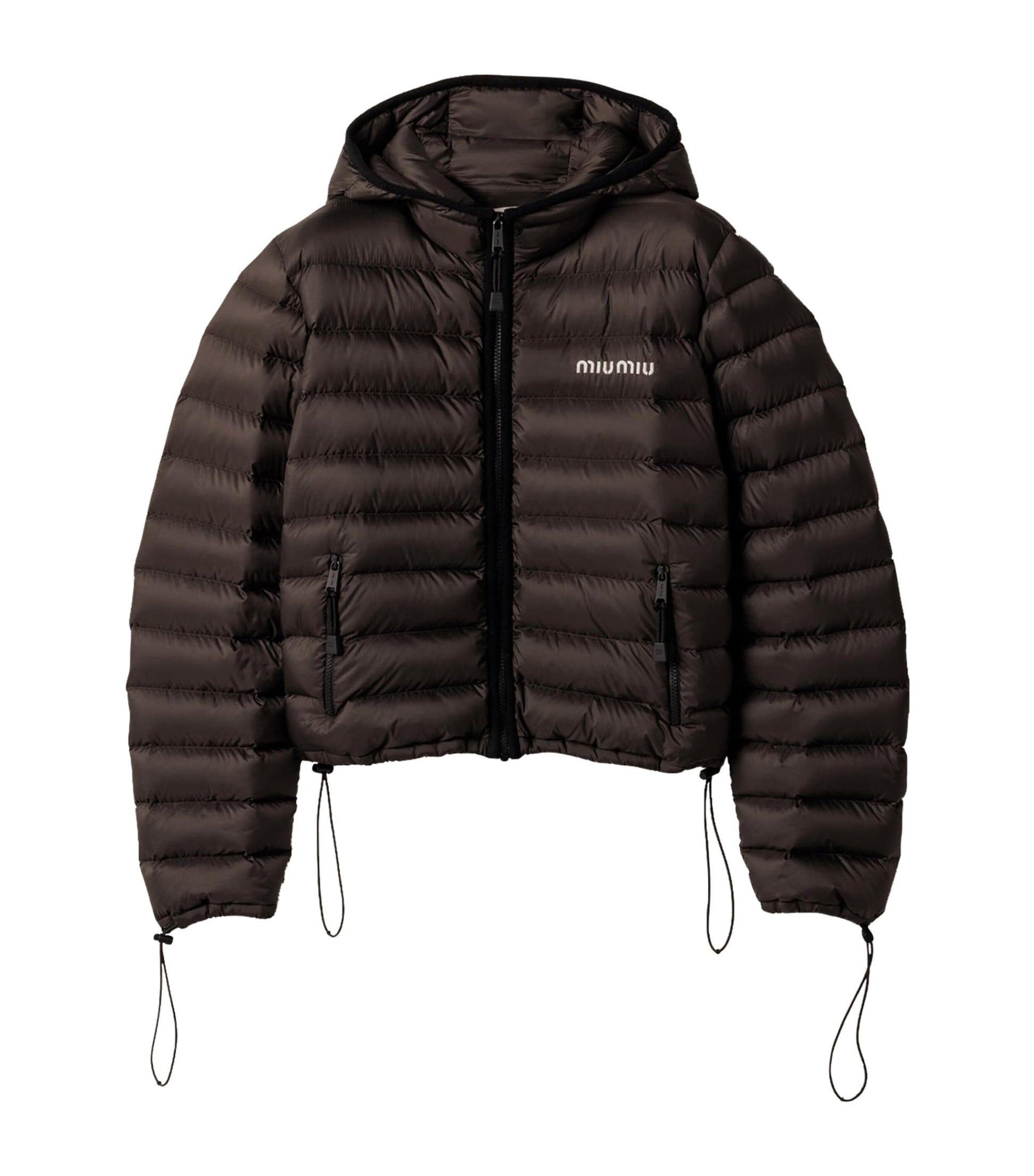 Green Technical Pongé Goose Down Puffer Jacket