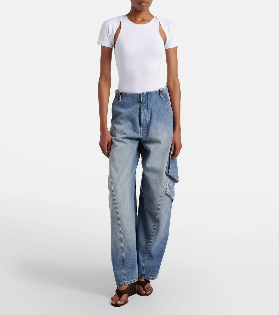 Alaïa - Layered ribbed-knit jersey top