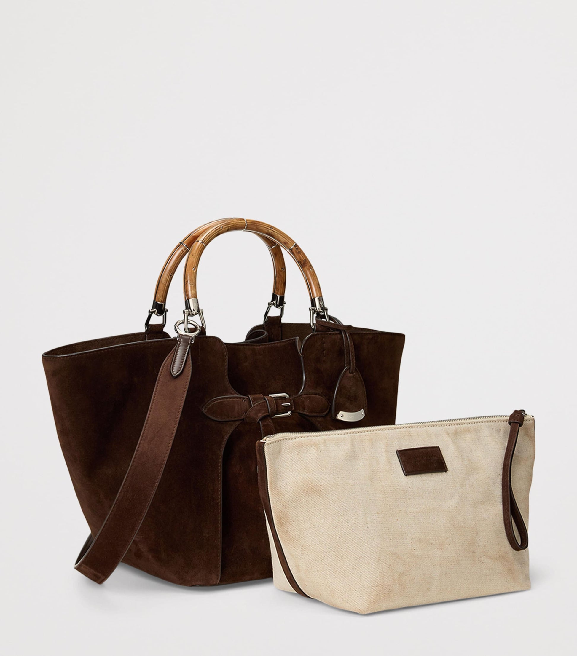 Brown Suede Ralph Tote Bag
