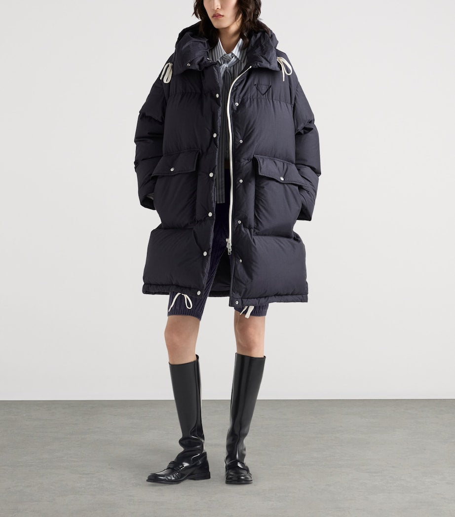 Prada Blue Down-Filled Puffer Jacket