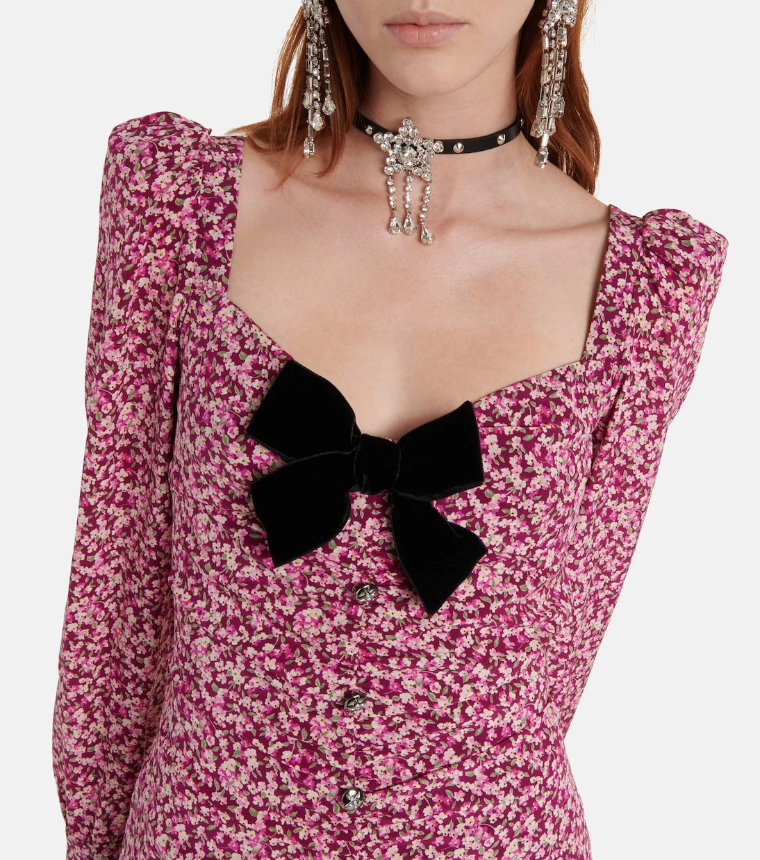 Alessandra Rich - Floral silk midi dress