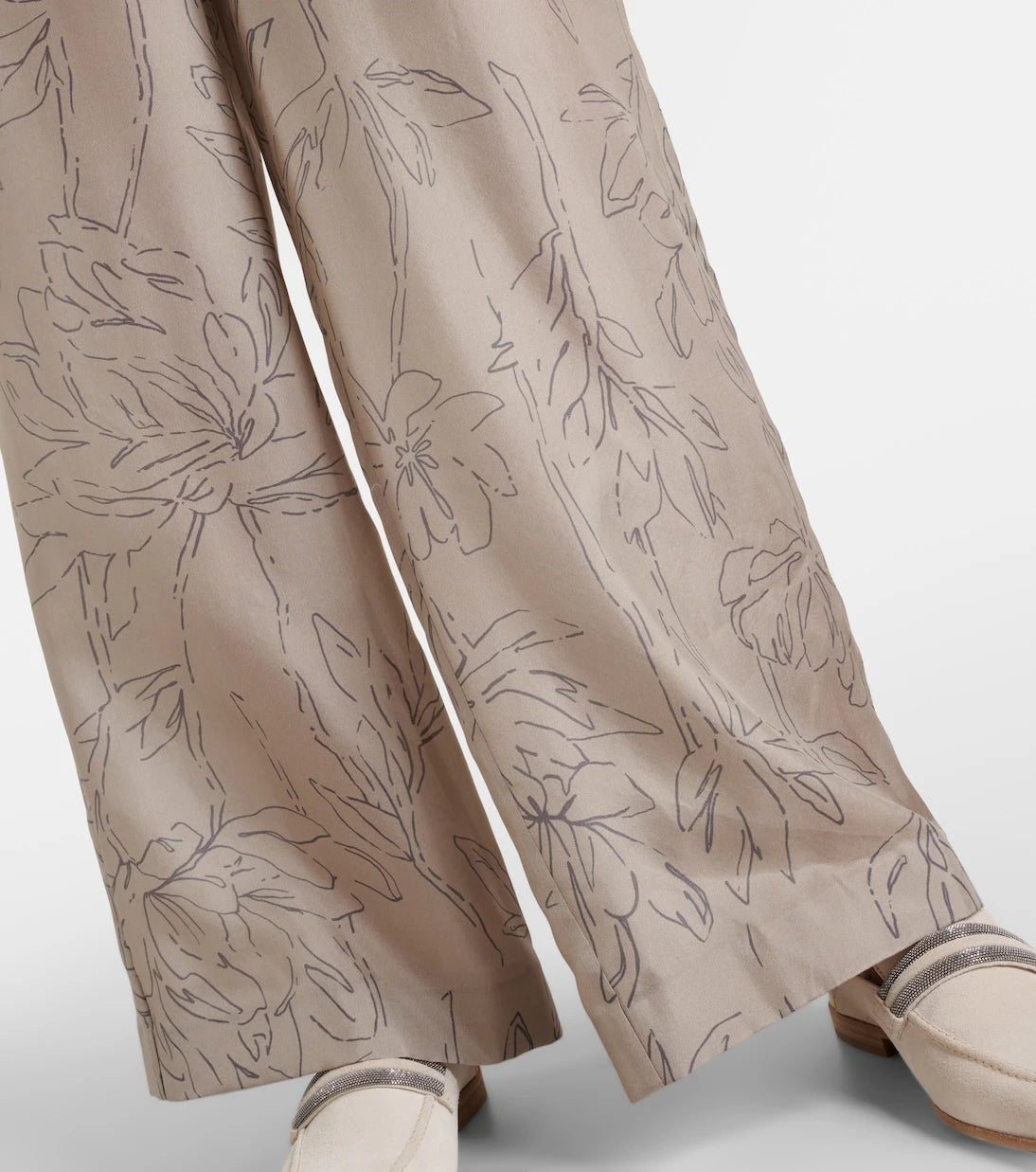 Brunello Cucinelli - Floral silk wide-leg pants