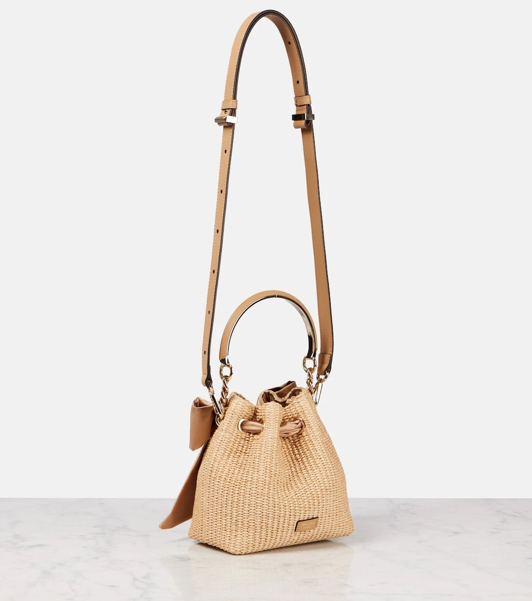 Jimmy Choo - Bon Bon raffia bucket bag