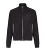 Black Suede College Emblem Jacket